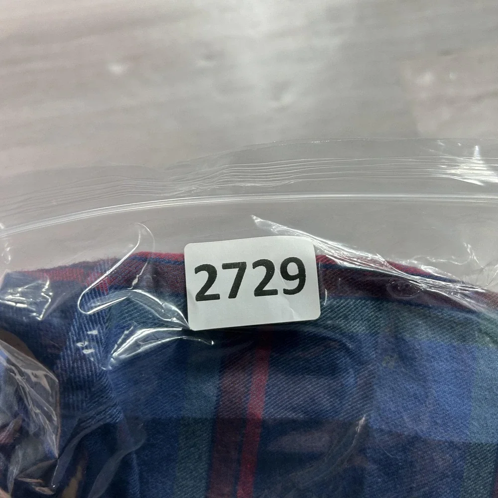 NWOT Duluth Trading Shirt Mens XL Blue Plaid Flannel Button Down Slim Fit Casual
